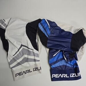 Pearl Izumi Elite Cycling Bib Shorts Men L Blue White Padded Performance Gear